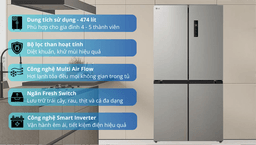 Giới thiệu về tủ lạnh LG LFB47SVM 4 cánh