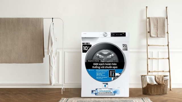 Đánh giá thực tế máy miặt Samsung inverter WW10DG6U34LESV giặt sạch sâu, tiết kiệm điện đến 70% có đáng mua?