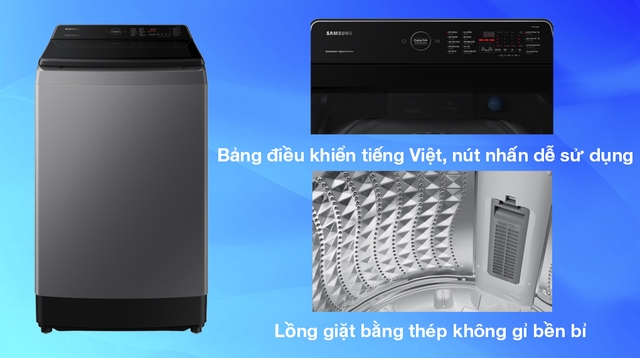 Công nghệ trên máy giặt Samsung lồng đứng WA40F12E4CSV: Digital Inverter, EcoBubble và Smart Check hoạt động ra sao?