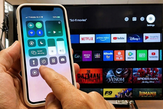 Hướng dẫn cách kết nối iPhone với tivi Sony qua AirPlay 2 siêu nhanh
