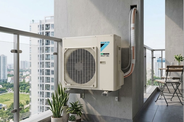 Tối ưu không gian ban công với dàn nóng điều hòa multi Daikin 5MKM100RVMV