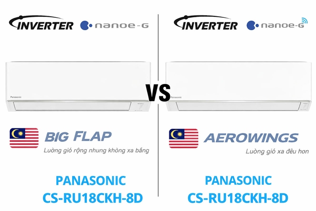 So sánh hai model điều hòa Panasonic CS-RU18CKH-8D và CS-RU18CKH-8BD có gì khác biệt?