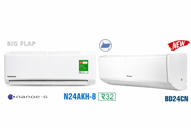 So sánh nên mua điều hòa Panasonic CS-N24AKH-8 hay điều hòa Gree BD24CN
