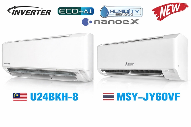 So sánh chi tiết giữa điều hòa Panasonic CS-U24BKH-8 và Mitsubishi Electric MSY-JY60VF