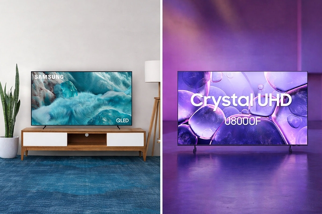 So sánh tivi Samsung QA50Q7FA và UA50U8000F, nên chọn tivi QLED hay Crystal UHD?