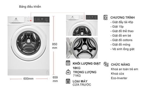 Máy giặt Electrolux cửa trước EWF1024D3WC có đáng mua năm 2026? 5 ưu điểm nổi bật không nên bỏ qua
