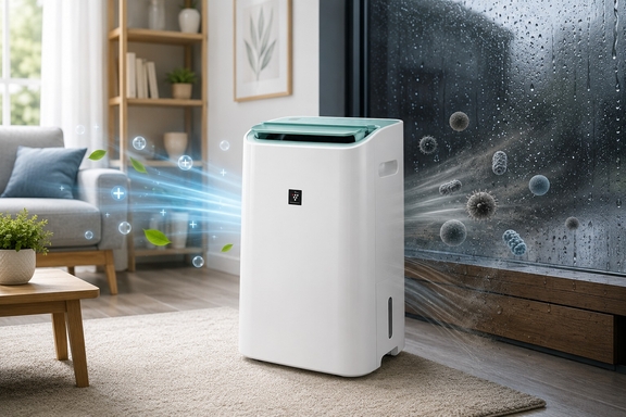 Chẳng sợ nhà nồm ẩm, sạch bay bụi mịn với máy hút ẩm và lọc không khí Sharp DW-E16FA-W