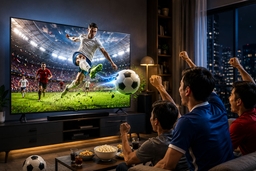 Trải nghiệm xem bóng đá sống động với Football Mode trên tivi Samsung UA43U8500H mới 2026