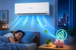 Điều hòa Casper 12000btu QC-12IU36A tốn bao nhiêu điện 1 đêm? Bí mật từ công nghệ i-Saving