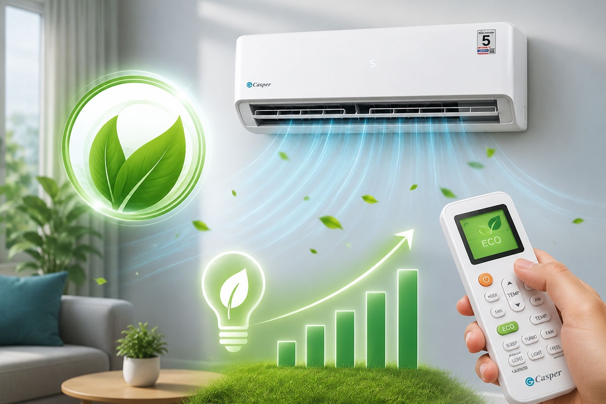 Mẹo sử dụng chế độ Eco trên điều hòa Casper SC-18FB36M để tiết kiệm điện nhất