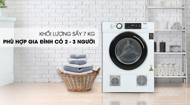 Máy sấy quần áo Aqua 7kg AQH-V700FW hiện đại thông minh đem lại nhiều lợi ích cho gia đình bạn