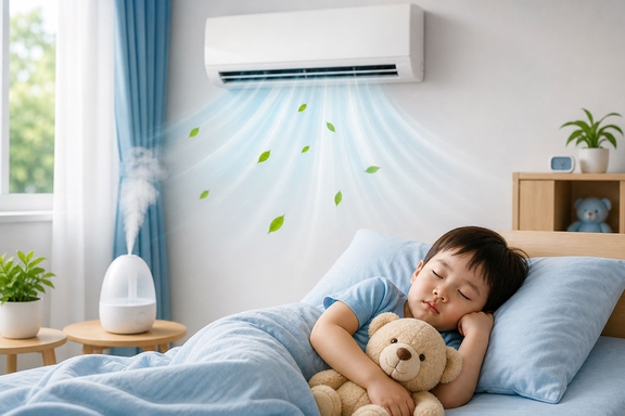 Mẹo sử dụng điều hòa giúp trẻ nhỏ ngủ ngon, không lo viêm họng vào mùa hè