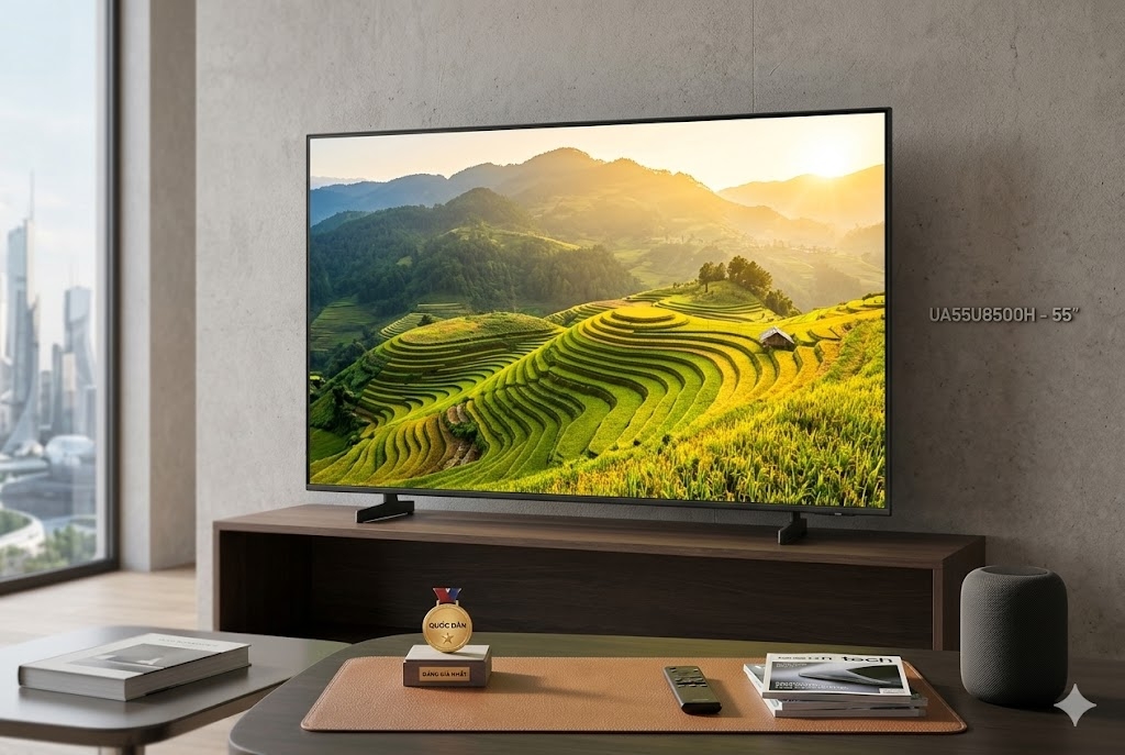 Phòng khách rộng có nên chọn tivi Samsung 75 Inch UA75U8500HKXXV không?