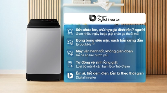 Đánh giá máy giặt Samsung cửa trên WA40F12E4LSV có đáng để xuống tiền