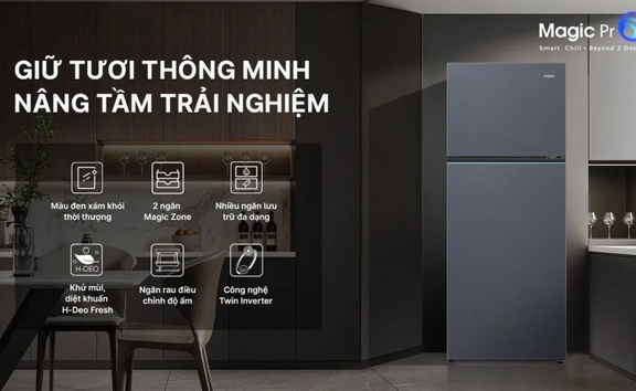Tủ Lạnh Aqua Inverter 455 Lít AQR-T518FA(SL) Giải Pháp Bảo Quản Thực Phẩm Hiện Đại Cho Gia Đình Việt