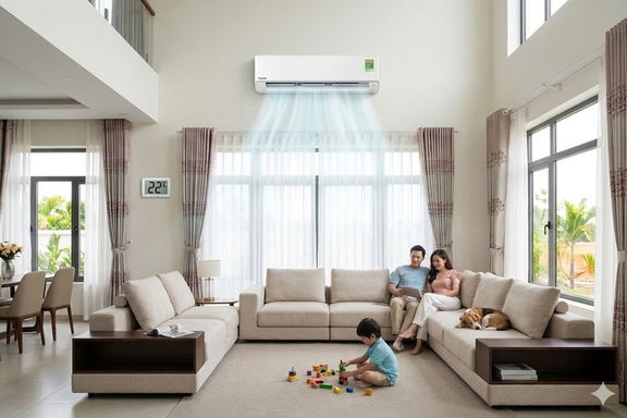 Phòng khách 40m2 dùng điều hòa Panasonic CS-N24AKH-8 có đủ mát không?