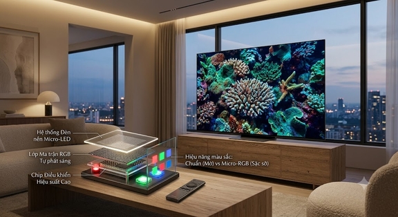 Tivi Samsung Micro RGB Vision AI 65 inch MRA65R85HAKXXV 31tr650 có đáng mua không?