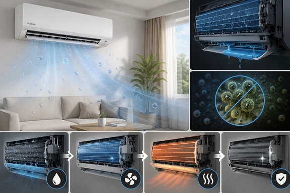 Cơ chế khử ẩm chống mốc Mold Proof trên điều hòa Daikin FTKB50ZVMV hoạt động ra sao?