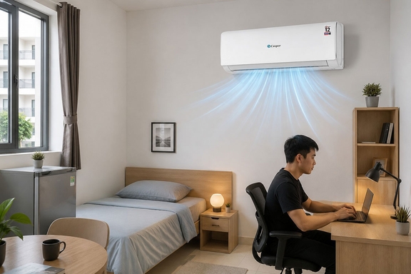 Có nên mua điều hòa Casper JC-12IU36 cho phòng trọ sinh viên hay căn hộ cho thuê không?