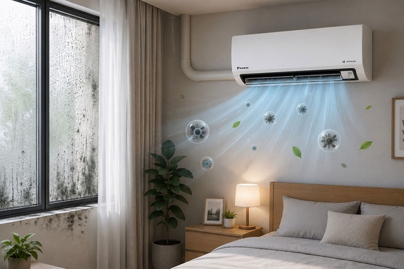 Điều hòa Daikin FTKF35ZVMV liệu có thực sự khử được mùi ẩm mốc phòng ngủ mùa nồm?