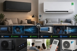 So sánh điều hòa Panasonic CS-AU9BKH-8 hay Daikin FTKM25AVMV đáng mua hơn?