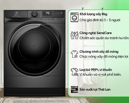 Máy sấy quần áo Electrolux 8Kg EDH803J5SC sấy khô hiệu quả và tối ưu hóa chi phí cho mọi gia đình