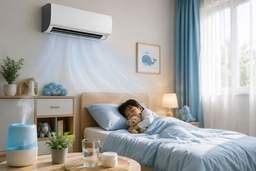 Điều hòa Daikin FTKF25ZVMV, giải pháp chống khô da và nghẹt mũi cho trẻ nhỏ khi nằm điều hòa
