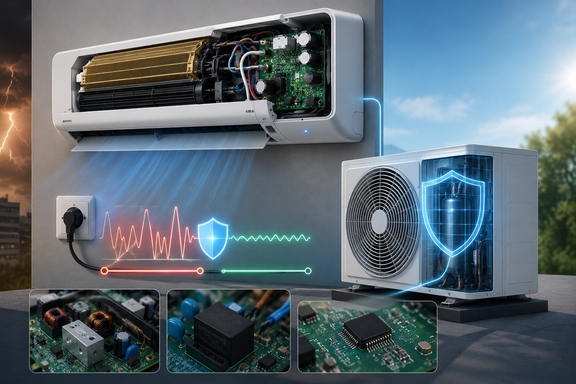 Thực tế công nghệ bảo vệ bo mạch khi thay đổi điện áp trên điều hòa Daikin FTKM60AVMV