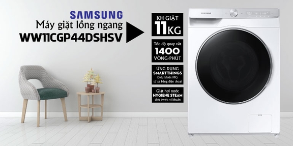 Máy giặt Samsung 11kg WW11CGP44DSH/SV sử dụng công nghệ AI có thông minh như lời đồn