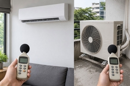Đo độ ồn thực tế của cục nóng và cục lạnh điều hòa Panasonic CS-U24BKH-8 khi vận hành