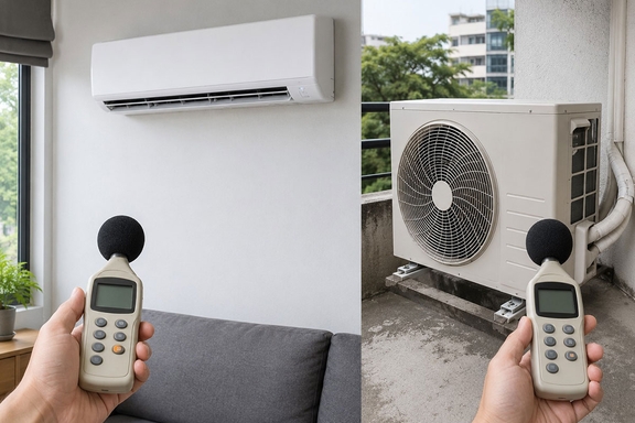 Đo độ ồn thực tế của cục nóng và cục lạnh điều hòa Panasonic CS-U24BKH-8 khi vận hành