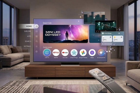 Khám phá giao diện One UI Tizen mới nhất trên tivi Samsung Mini LED UA50M77H