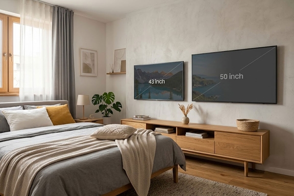 Phòng ngủ căn hộ nên lắp tivi Samsung 43 inch hay 50 inch sử dụng sẽ tối ưu hơn?