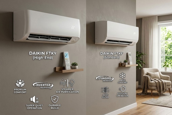 Những điểm khác biệt giữa dòng điều hòa Daikin FTKY cao cấp và FTKF tiêu chuẩn