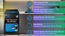Những tính năng thông minh trên máy giặt Samsung giá rẻ WA80F19B9BSV