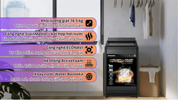 Máy Giặt Panasonic Inverter 16.5Kg NA-FD165V3BV Giặt Sạch Mạnh Mẽ, Tiết Kiệm Điện