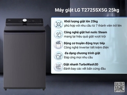 Máy giặt LG cửa trên T2725SX5G khối lượng giặt lớn phù hợp với ai?