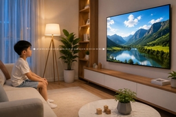 Hướng dẫn chọn khoảng cách xem tivi an toàn để bảo vệ mắt cho trẻ nhỏ