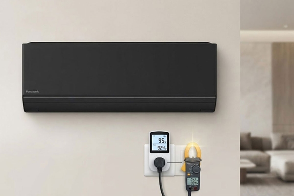 Công suất tiêu thụ điện thực tế của điều hòa Panasonic inverter CS-AU9BKH-8 là bao nhiêu Watt?