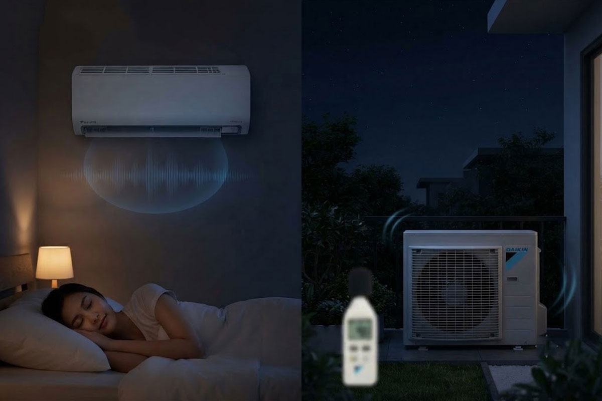 Đánh giá độ ồn của dàn nóng và dàn lạnh điều hòa Daikin FTKB35ZVMV khi dùng ban đêm