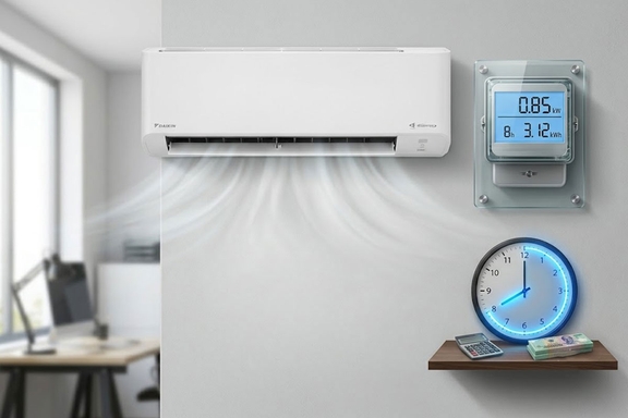 Tính tiền điện điều hòa Daikin FTKY25ZVMV: Sử dụng liên tục 8 tiếng/ngày hết bao nhiêu số điện?