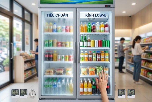 Công nghệ kính Low-E trên tủ mát Sanaky có thực sự chống đọng sương tốt?