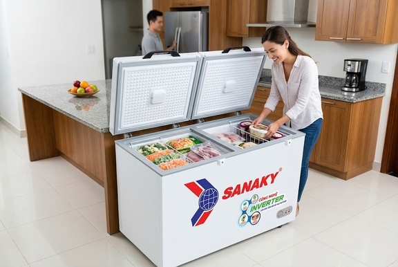 Tủ đông Sanaky VH-3699A4K dung tích nhỏ gọn, bảo quản thực phẩm hiệu quả