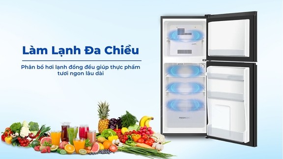 Tủ lạnh Aqua AQR-T160FA(BS) Inverter 143 Lít Nhỏ gọn, làm lạnh hiệu quả, phù hợp gia đình nhỏ