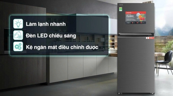 Tủ lạnh Toshiba GR-RT559WE-PMV(58)-MM inverter 411 lít làm lạnh nhanh, tiết kiệm điện