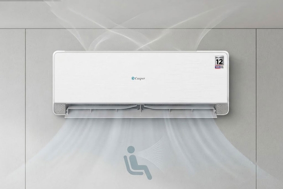 Sợ gió điều hòa thổi thẳng vào người, hãy thử điều hòa Casper QH-18IU36A với cửa gió SilkAir