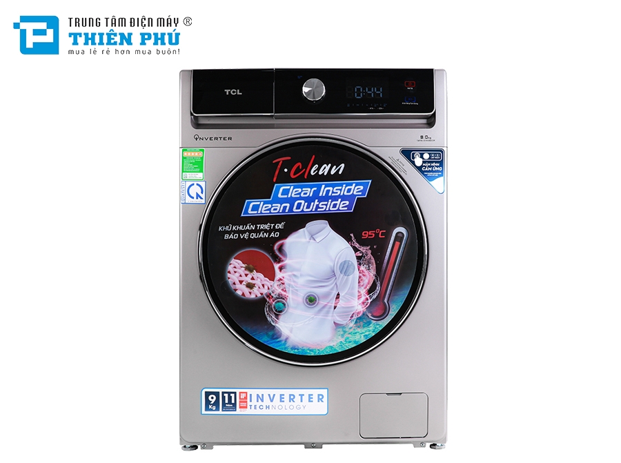 Máy Giặt TCL Inverter 9Kg TWF90-K14508DC04 Lồng Ngang