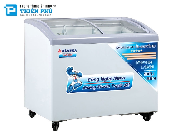 Tủ Đông Alaska Mặt Kính Cong KC-210C 1 Ngăn 210 Lít