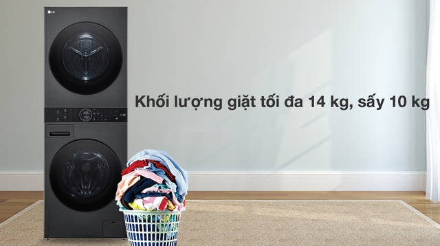 Tháp giặt sấy LG thông minh WT1410NHB lựa chọn lý tưởng cho mọi không gian sống