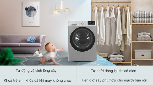 Máy sấy quần áo LG DVHP50P tối ưu hóa cuộc sống gia đình
